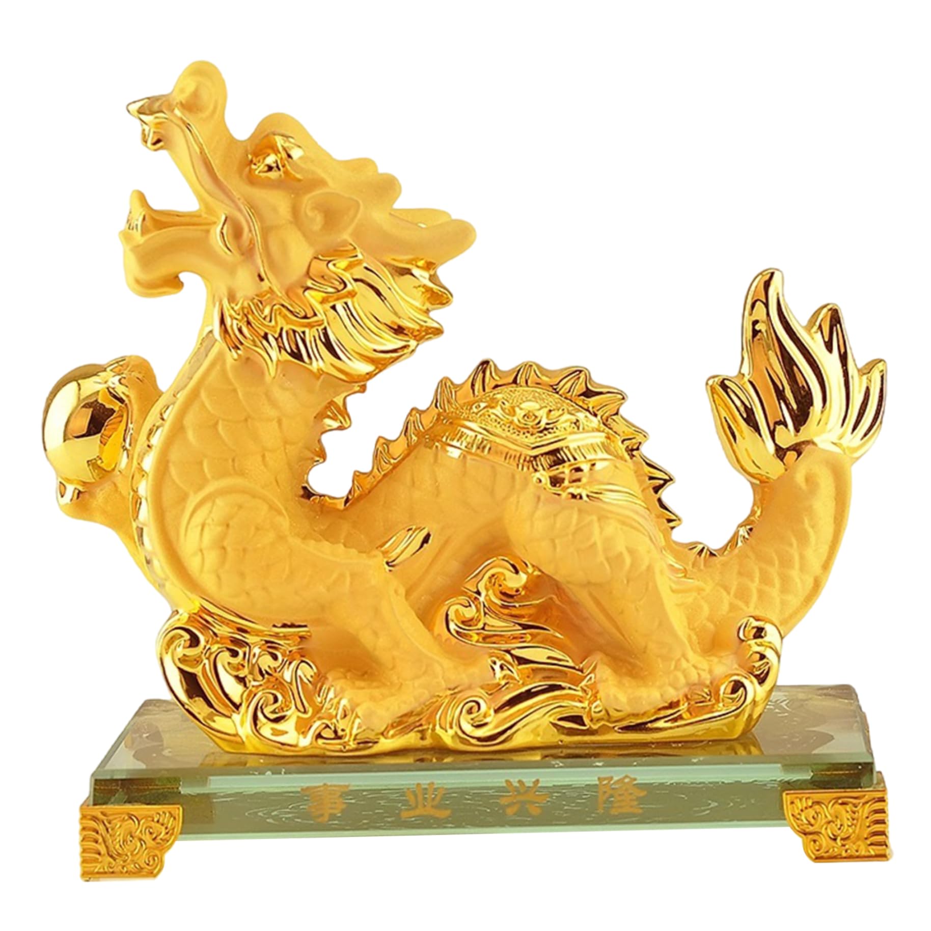 Statue dragon du zodiaque chinois : le cadeau feng shui idéal en résine dorée