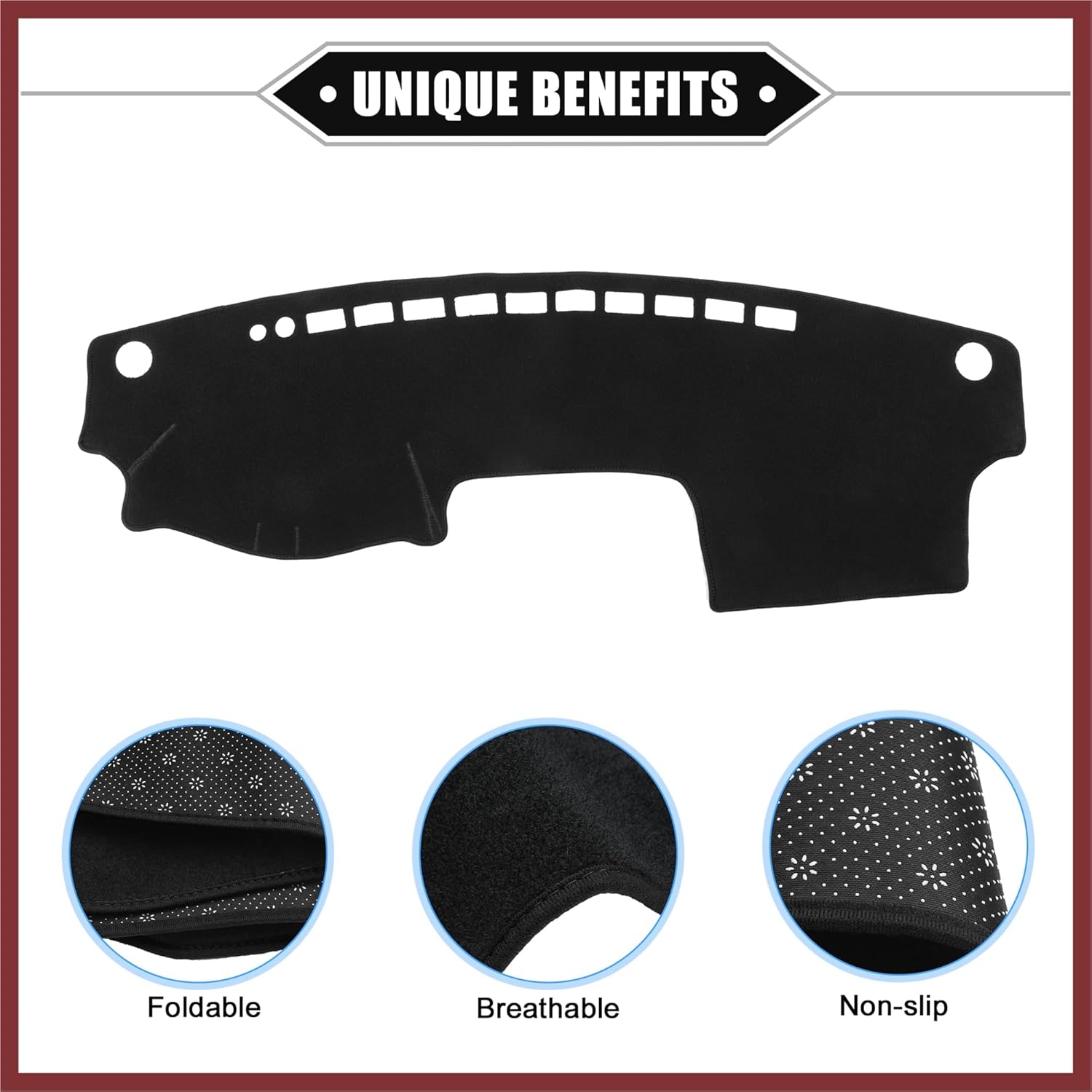 Dashboard Cover Compatible for Toyota Camry 2002-2006, Non-Slip Polyester Black Dash Cover Mat Dash Board Protector Cover Replace Parts