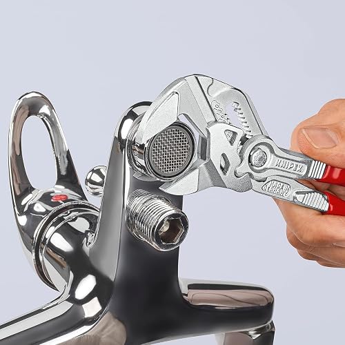 KNIPEX Pince-clé pince et clé à la fois sur carte LS chromée gainées en plastique 180 mm, 86 03 180 SB - 4