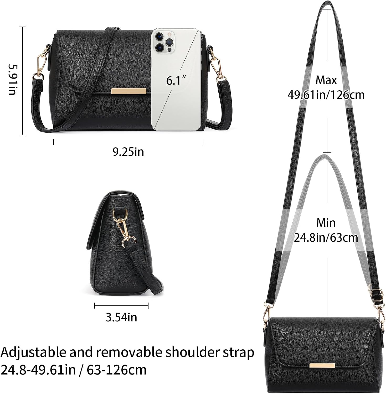 FALAN MULE Small Crossbody Bags for Women PU Leather Purses Trendy Shoulder Handbags - Image 3