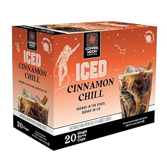 Copper Moon K-Cup Coffee Pods, Medium, Brew Over Ice Cinnamon Chill, 20 Ct