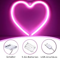 NELUX Szív és Love LED Neon Fali Dekoráció Szett - USB/Elemes Működés, Hálószobába, Valentin-napi Ajándék, Szilikon Anyag, 30.000 Órás Élett 4