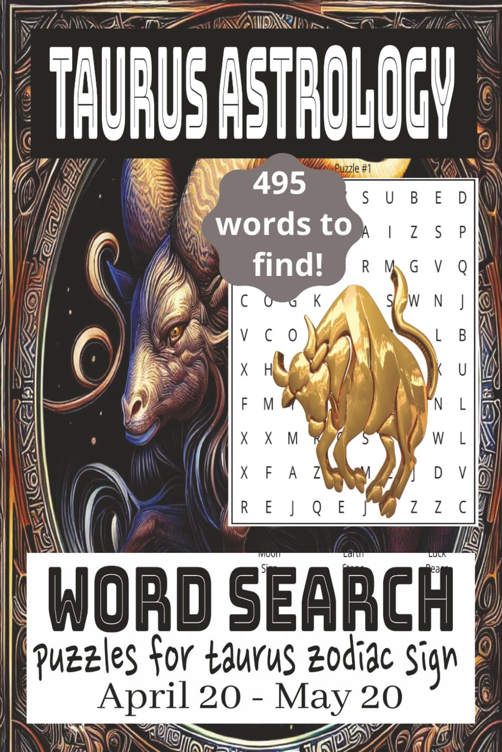 Taurus Astrology Word Search: Word Search Puzzles for Taurus Zodiac Sign April 20 - May 20