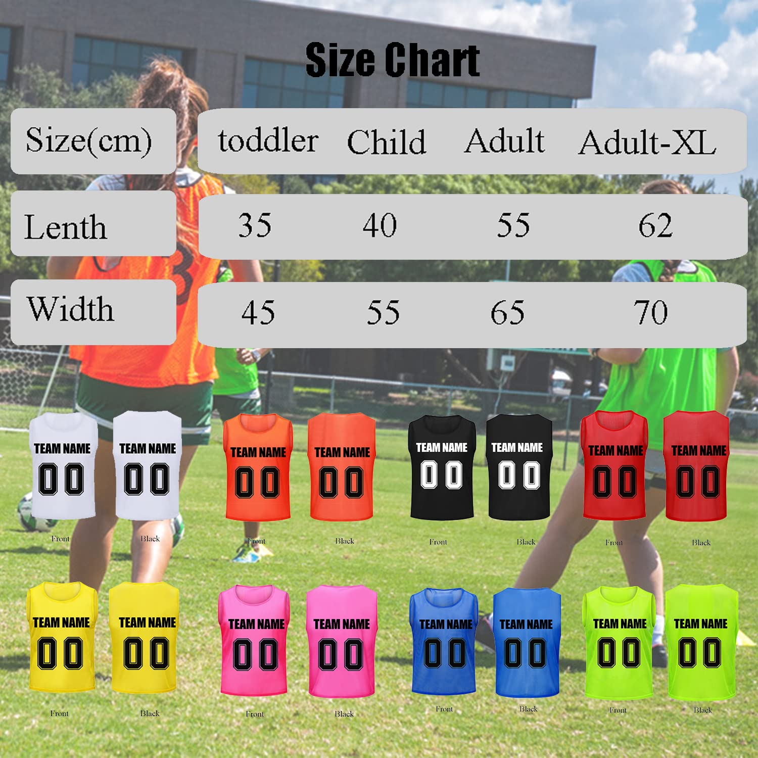 Lot De 6 Chasubles Football NP – 14 Couleurs, 4 Tailles, élastiques, Polyester Respirant, Pour Rugby/netball/jeux D'équipe