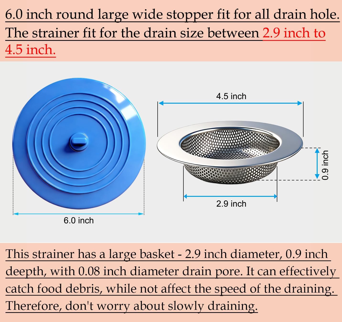 Kitchen Sink Strainer Sper Kit, Universal Silicone Sink Drain