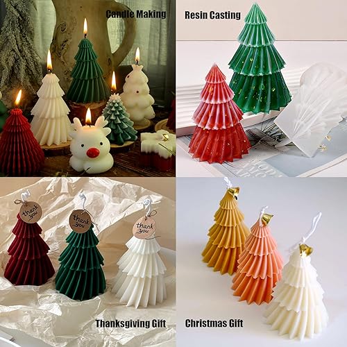 Miniatura 4 de Moldes de silicona para árbol de Navidad, 4.8 pulgadas para hacer velas, aroma, cera de soja, resina de árbol de resina epoxi, regalos para