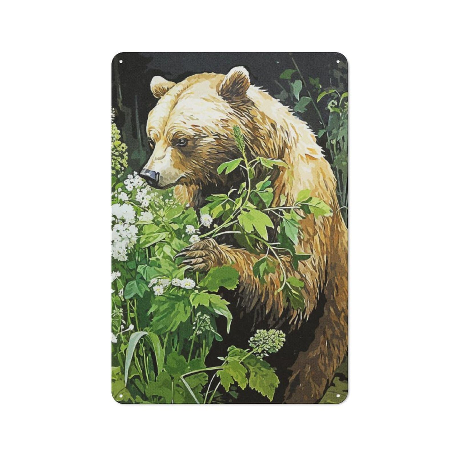 Junmoney Vintage Bear Metal Wall Sign 30X20cm Featuring For Bar Or Restaurant, For Bar Decor Enthusiasts