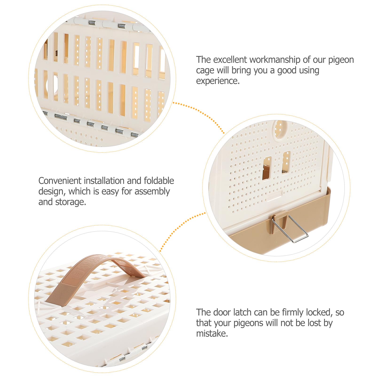 ABOOFAN Jaula Plegable para Palomas Bandeja Desmontable y Pestillo Seguro, Hecha de Plástico Resistente para Transporte y Entrenamiento Intensivo en Exteriores E Interiores 12.6X8.7X7.9