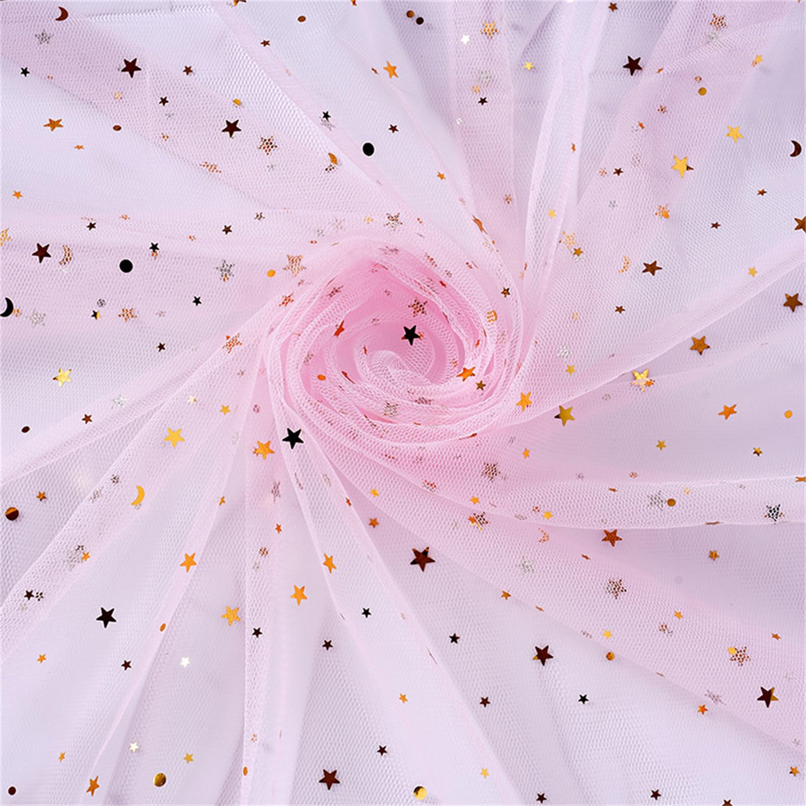 Xinsheinelry Twinkling Starry Sheer Gauze 3.68Mx1.6M for Decor Sewing and Costumes Breathable Fabric Sewing Fabric