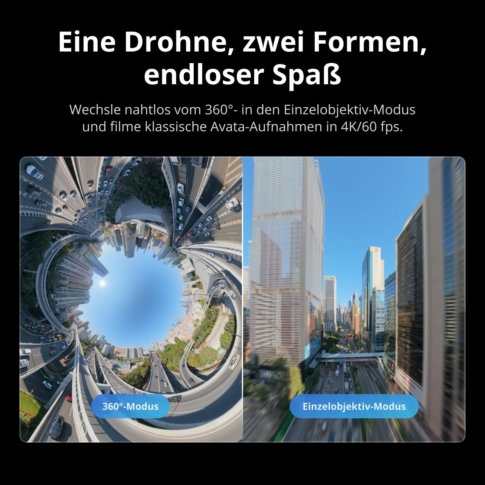 DJI Avata 360 Motion Fly More Combo mit Vielseitiges Zubehör, 360°-Drohne mit 1-Zoll-8K-360°-Imaging, 360°-Kameradrohne mit Propellerschutz. Enthält Goggles N3 und RC Motion 3