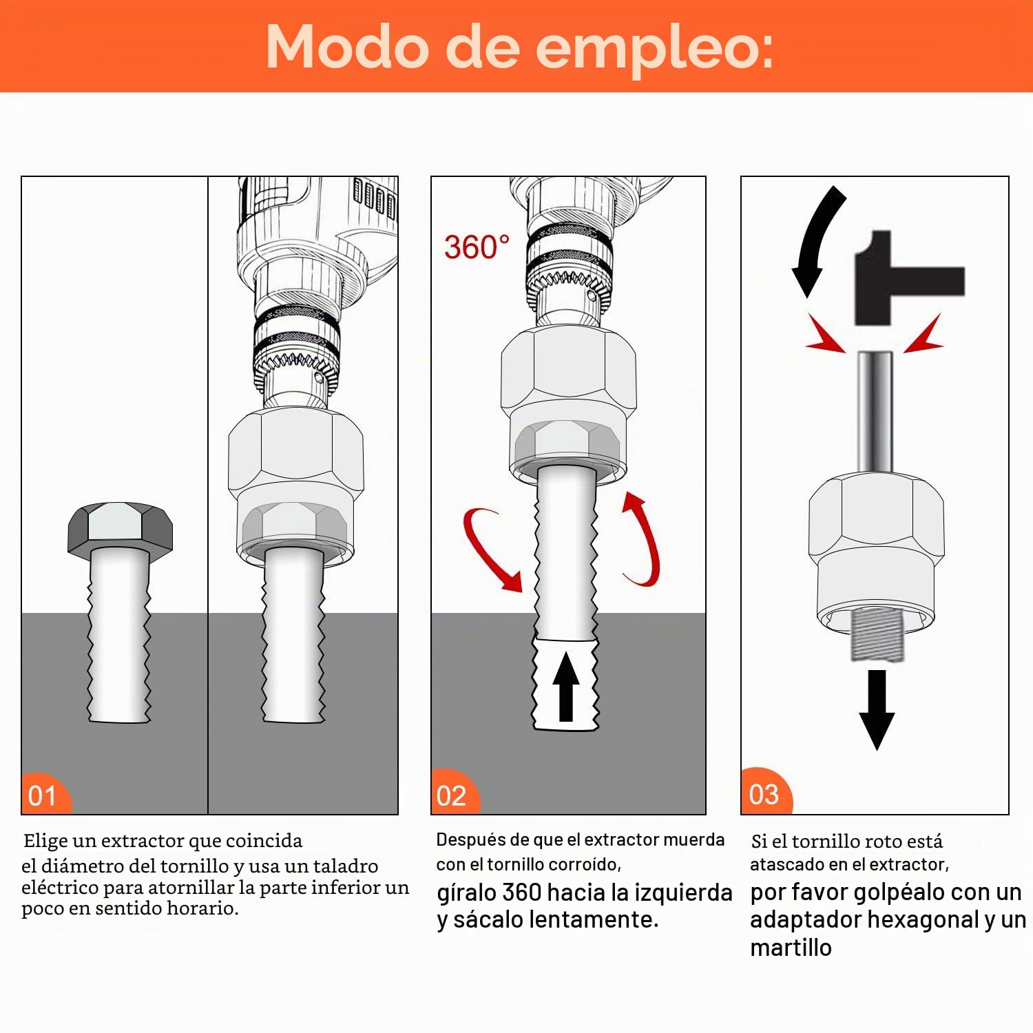 Juego de extractores de pernos de impacto Thinkwork, 13+1 herramienta de extracción de tuercas, removedor de tuercas peladas, fácil de quitar los enchufes y pernos oxidados y obstinados