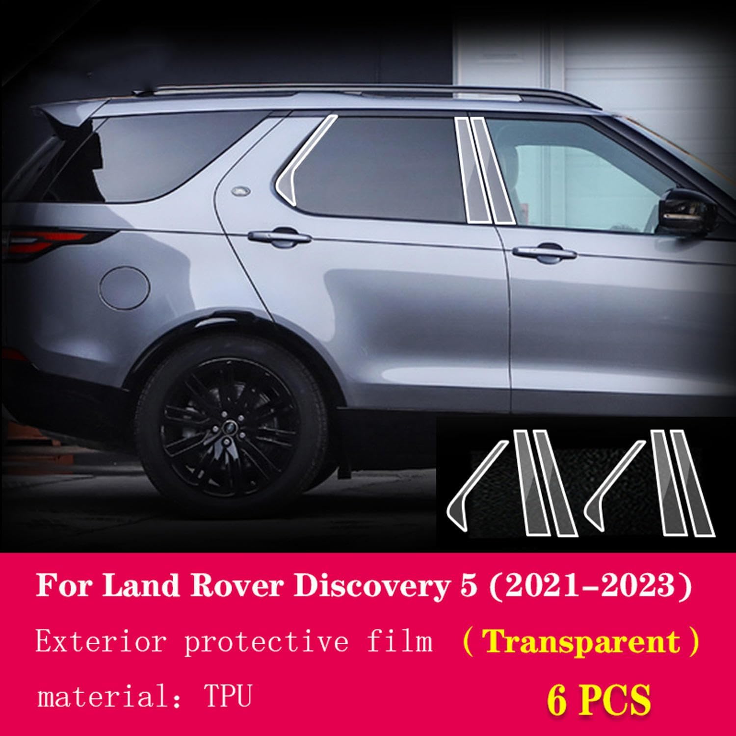 LAVIYE Car Exterior Car Window Pillar Anti-Scratch TPU Protective Film Anti-Scratch Repair Film，for Land Rover Discovery 5 2017-2023