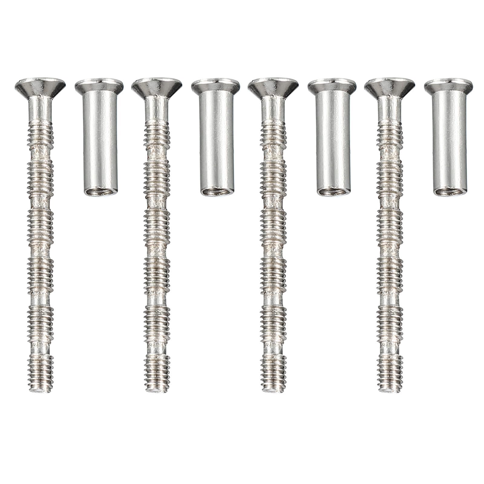 Kravonix M4 x 45 Door Handle Screws, 4 Pcs Breakaway Connecting Bolts with Sleeve Nuts, Phillips Countersunk Head Fixings for Door Handle and Cabinet Drawer Pulls Internal Repair Kit