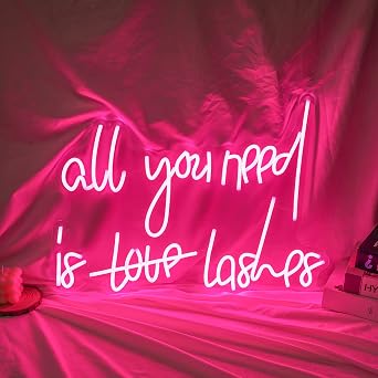 All You Need is Love Lashes Neon Sign Light for Bedroom Bar Party Home Led Neon Light Custom Led Neon Hangs Sign Home Room Wall Decoration Pink