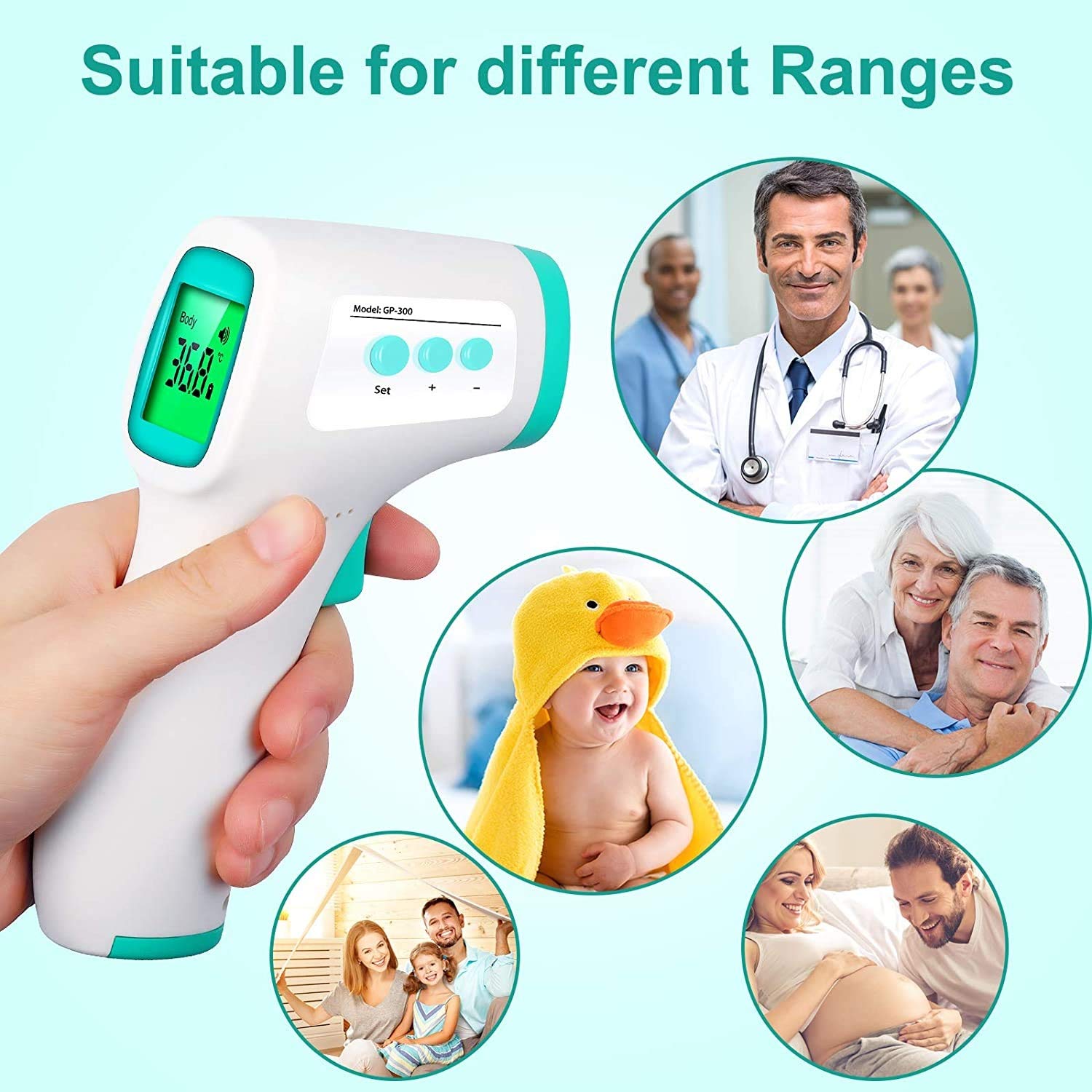 Virolizer Infrared Digital Non Contact Thermometer - High Precision, White - Image 2