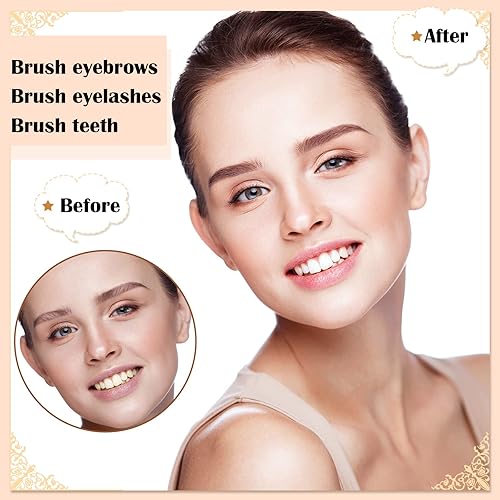 Miniatura 4 de Vesici 200 piezas de micro cepillos para cejas con tapa, cepillo multifuncional para laminación de cejas, peine de pestañas, carrete de cejas,