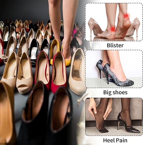 Miniatura 7 de Sibba 4 pares de rellenos de zapatos para zapatos grandes, incluye 2 pares de rellenos ajustables para los dedos del pie y 2 pares de empuñaduras de