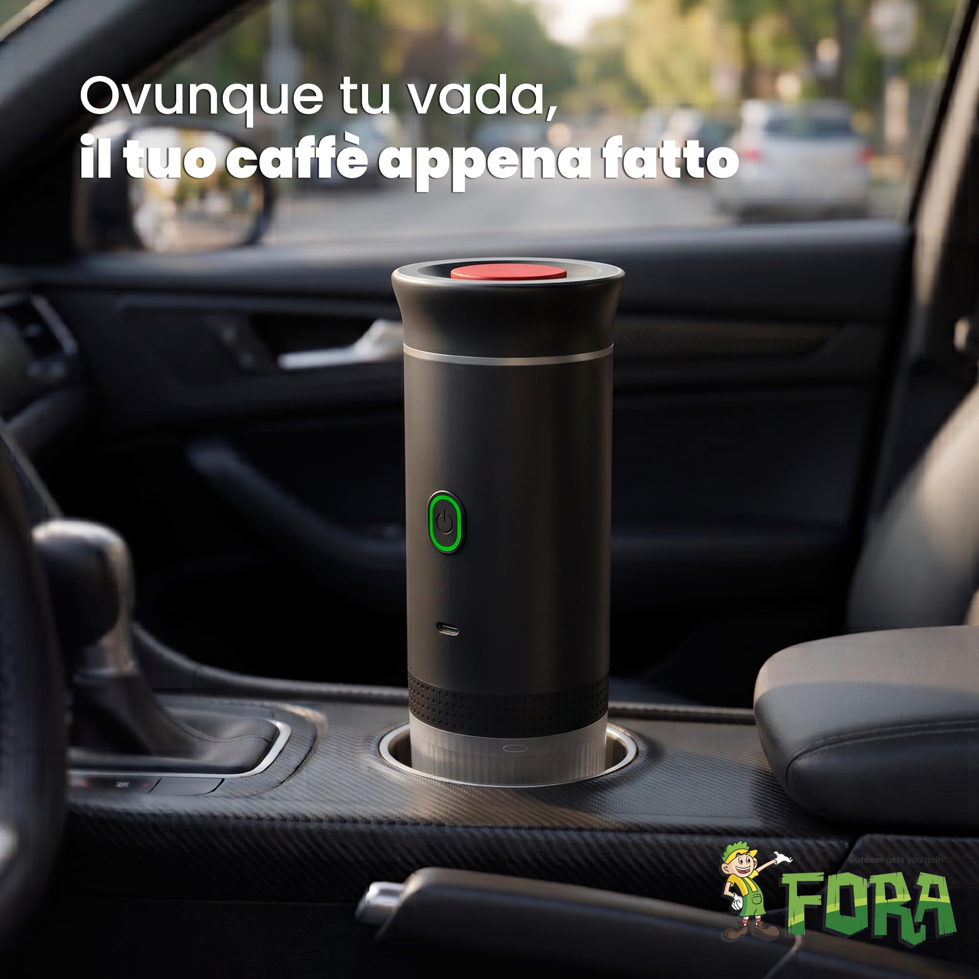 FORA Macchina Caffe Espresso Portatile 3 in 1 - Capsule, 20 Bar