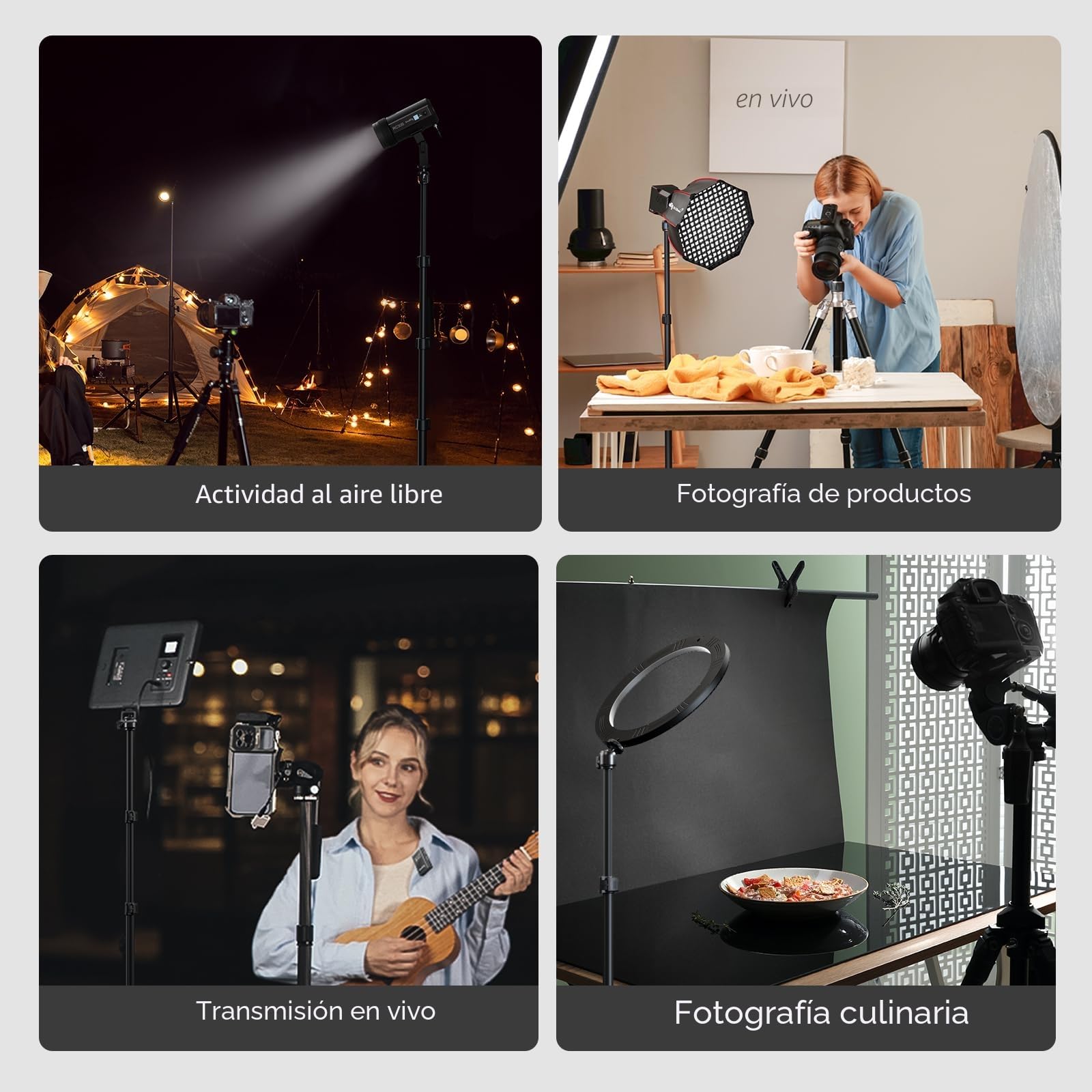 SMALLRIG Soporte de Luz de 200cm, Trípode Portátil para Fotografía, Ideal para Reflectores, Cajas de Luz, Luces de Estudio, Anillo de Luz, Carga Máxima 4kg, Tamaño Plegado 56cm, RA-S200-4379