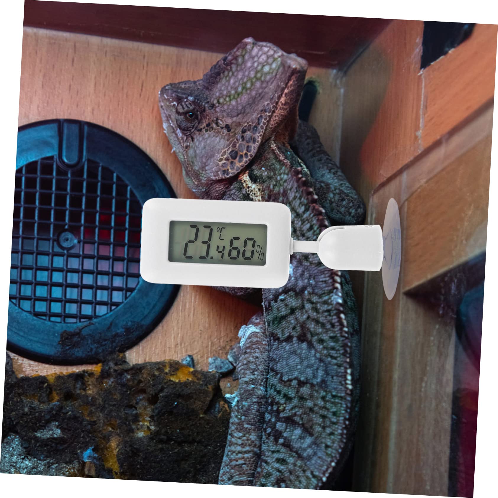 BESPORTBLE 4 Piezas Higrómetro Para Reptiles Dispositivo Medición Temperatura Termómetro Ventosa Accesorios Electrónicos Termómetro Digital Tanque Abs Terrario