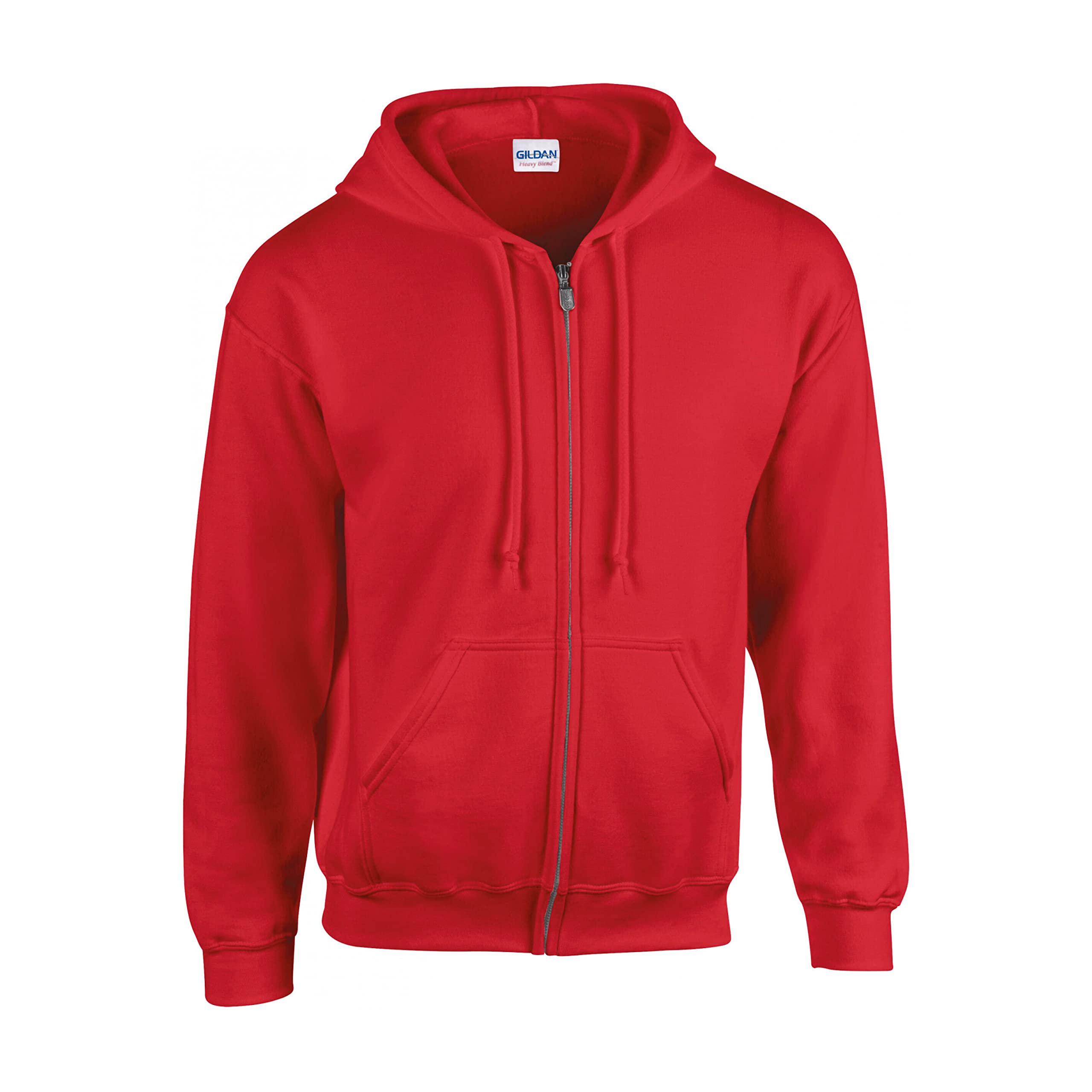 Gildan Unisex Red Heavy Blendâ Full Zip Hooded Sweatshirt Sweatshirt, 4XL Adult, 4XL