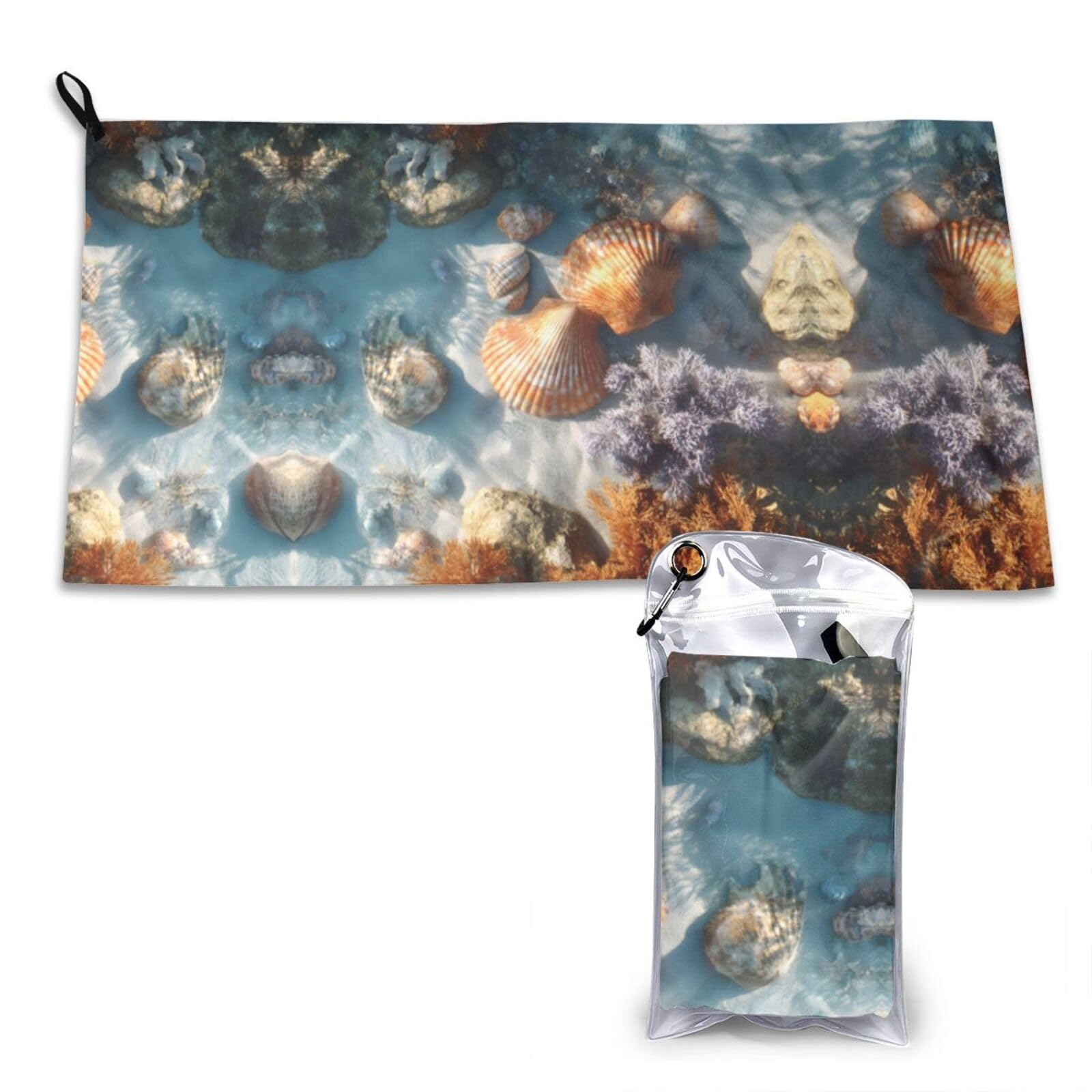 Wxwjshmgc White Sand Shells And Corals Print Cooling Towel, Gym Towel,Cooling Towels For Neck, Soft Breathable Travel Cool Towel,Sports Towels For Gym,Camping