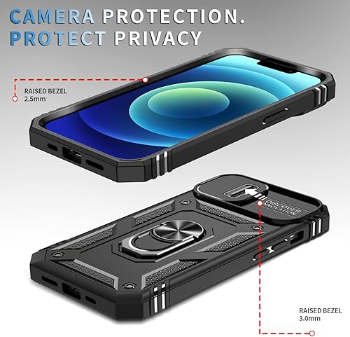 Miniatura 10 de DAWEIXEAU Funda para iPhone 14 Pro Max, a prueba de golpes, resistente a los impactos con lente deslizante Funda protectora para iPhone 14 Pro Max
