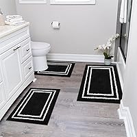 Vista 9 de Uphome Tapetes de Baño para Baño Antideslizantes, Alfombra de Baño Grande de Microfibra Suave, Alfombra de Baño Absorbente de Agua, Lavable a Marrón