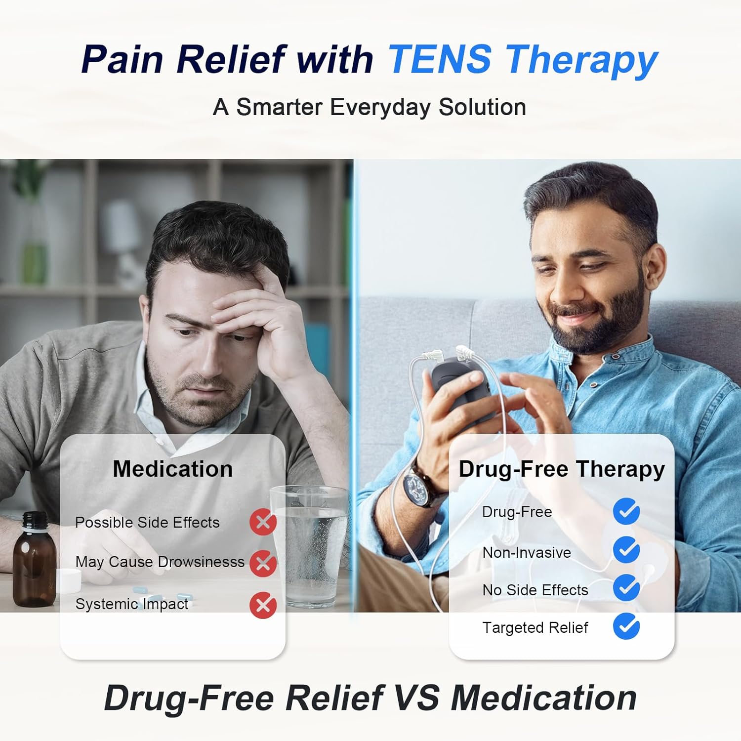 TENS Unit Muscle Stimulator for Pain Relief Therapy–Dual Channel 24 Modes TENS Machine&EMS Muscle Stimulator,Upgraded Large Screen Portable Muscle Stimulator for Back,Shoulder,& Neck Pain with 10 Pads