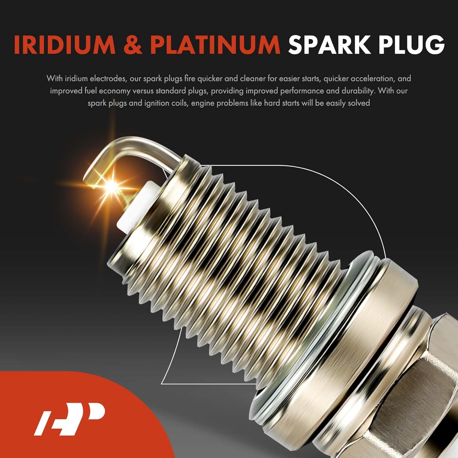 A-Premium 1x Ignition Coil Pack and 4x Iridium Spark Plugs Compatible with Hyundai Accent 1995 1996 1997 1998 1999, 1.5L