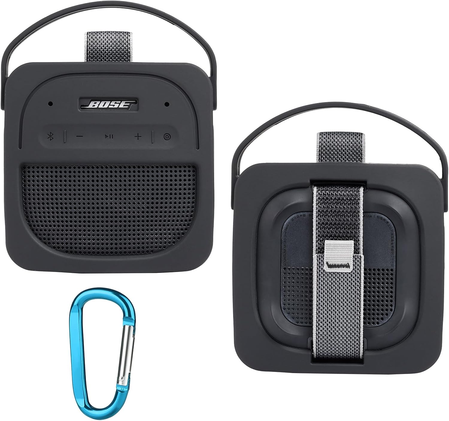 Silicone Cover Case Compatible with Bose New SoundLink Micro Portable Bluetooth Speaker (2nd Gen), Wireless Outdoor Speaker (Black)