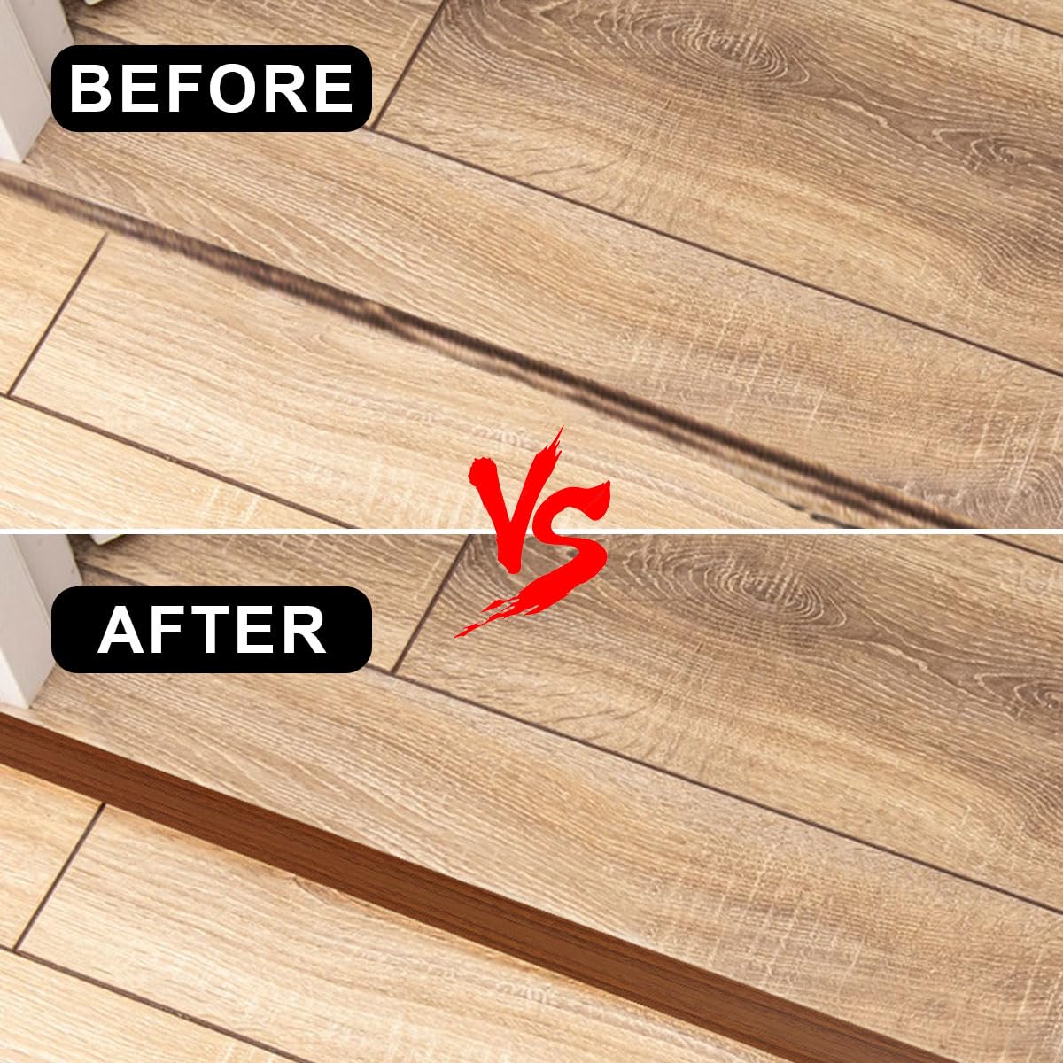 Perfil de transición autoadhesivo, perfil en T, 5 x 300 cm, tira autoadhesiva de PVC de transición en T, umbral de puerta, suelo para umbrales de puertas y suelos de conexión de baldosas laminadas