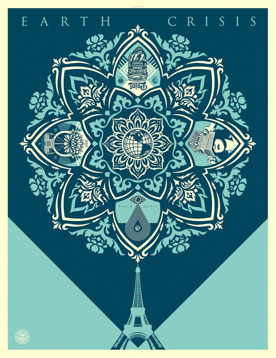 Orjdjz Wxkbl Earth Crisis by Shepard Fairey Poster and Prints Pop Street Wall Art Shepard Fairey Canvas Painting Modern Picture for Home Decor 40x60cm Frameless
