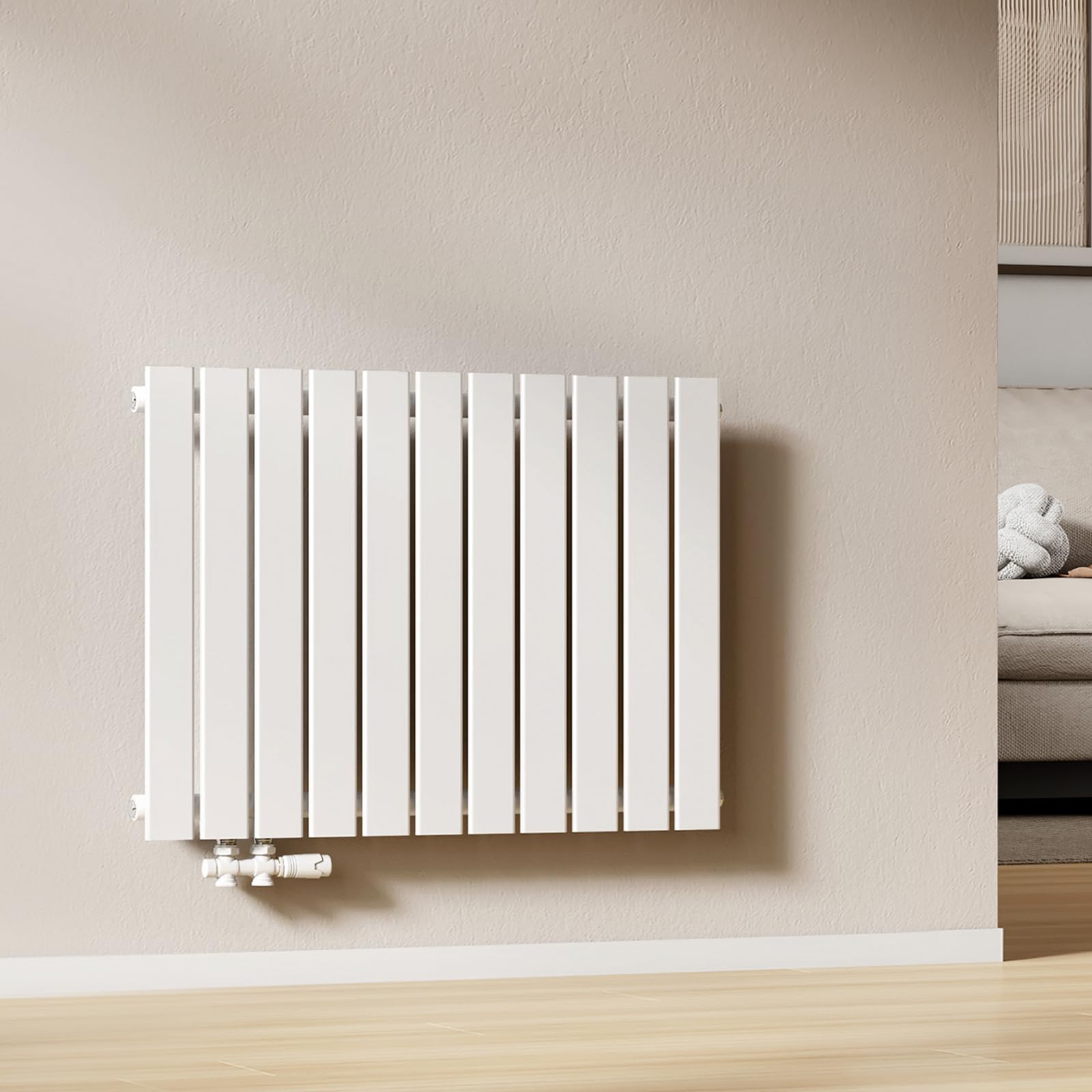 EMKE Radiatore Piatto, 63x85cm, Bianco,Singolo Strato