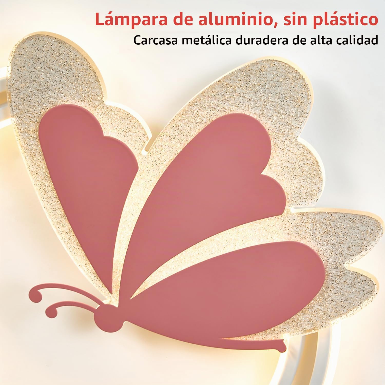 Lámpara de Techo LED Mariposa 48W Regulable con Mando, 4800lm, 3000–6500K, Luz Nocturna, Temporizador, Memoria, Lámpara Moderna para Dormitorio y Habitación Infantil, 47×40cm, Metal
