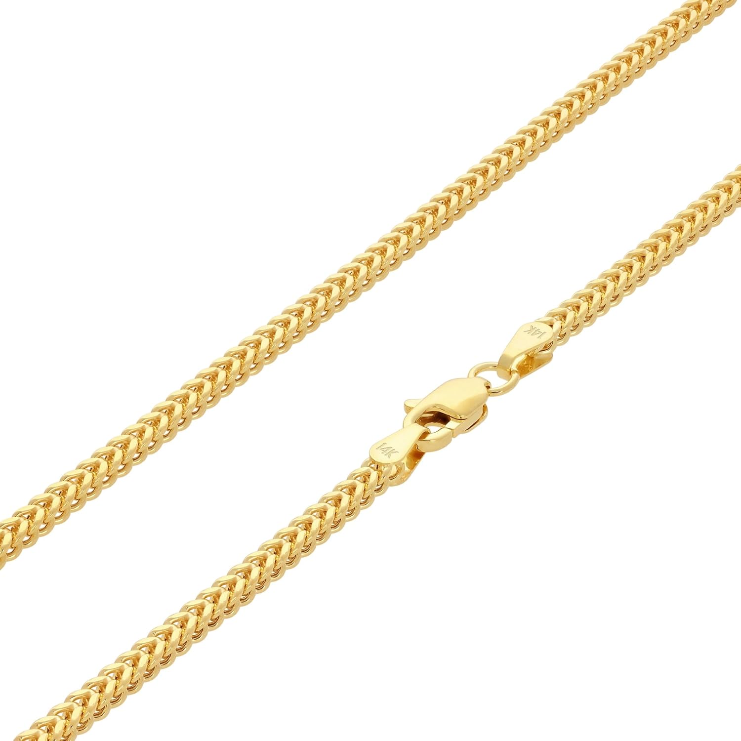 Nuragold 14k Real Yellow Gold Franco Square 2mm Box Chain Wheat Chain Bracelet or Anklet (7"-9") Dainty Italian Jewelry for Men & Women - Image 7