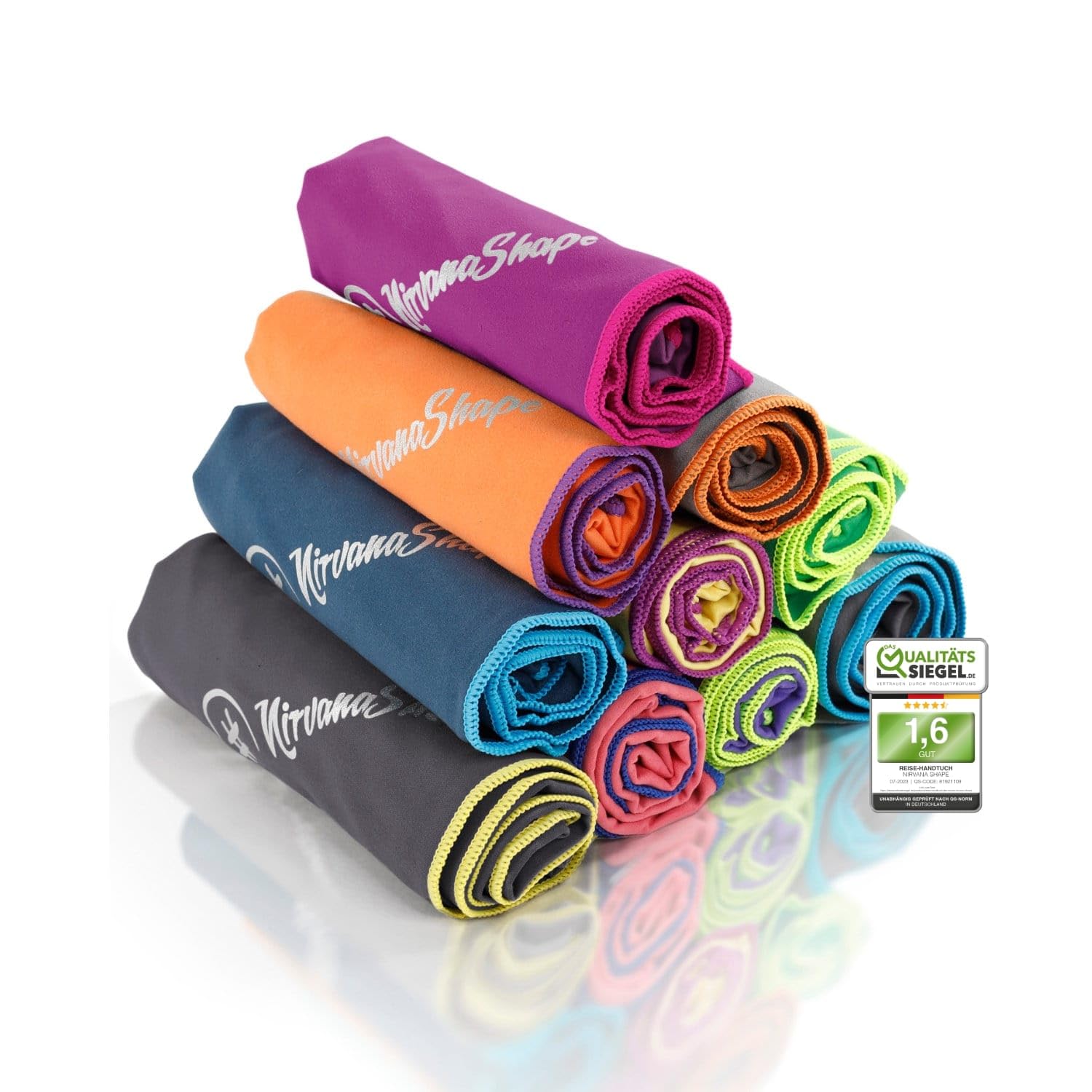 NirvanaShape Mikrofaser Handtuch - Reisehandtuch, Badetuch für Urlauber - kompakte, schnelltrocknende Microfaser Handtücher als Strandtuch, Sporthandtuch - für Reisen, Camping, Sport - 100 x 50 cm
