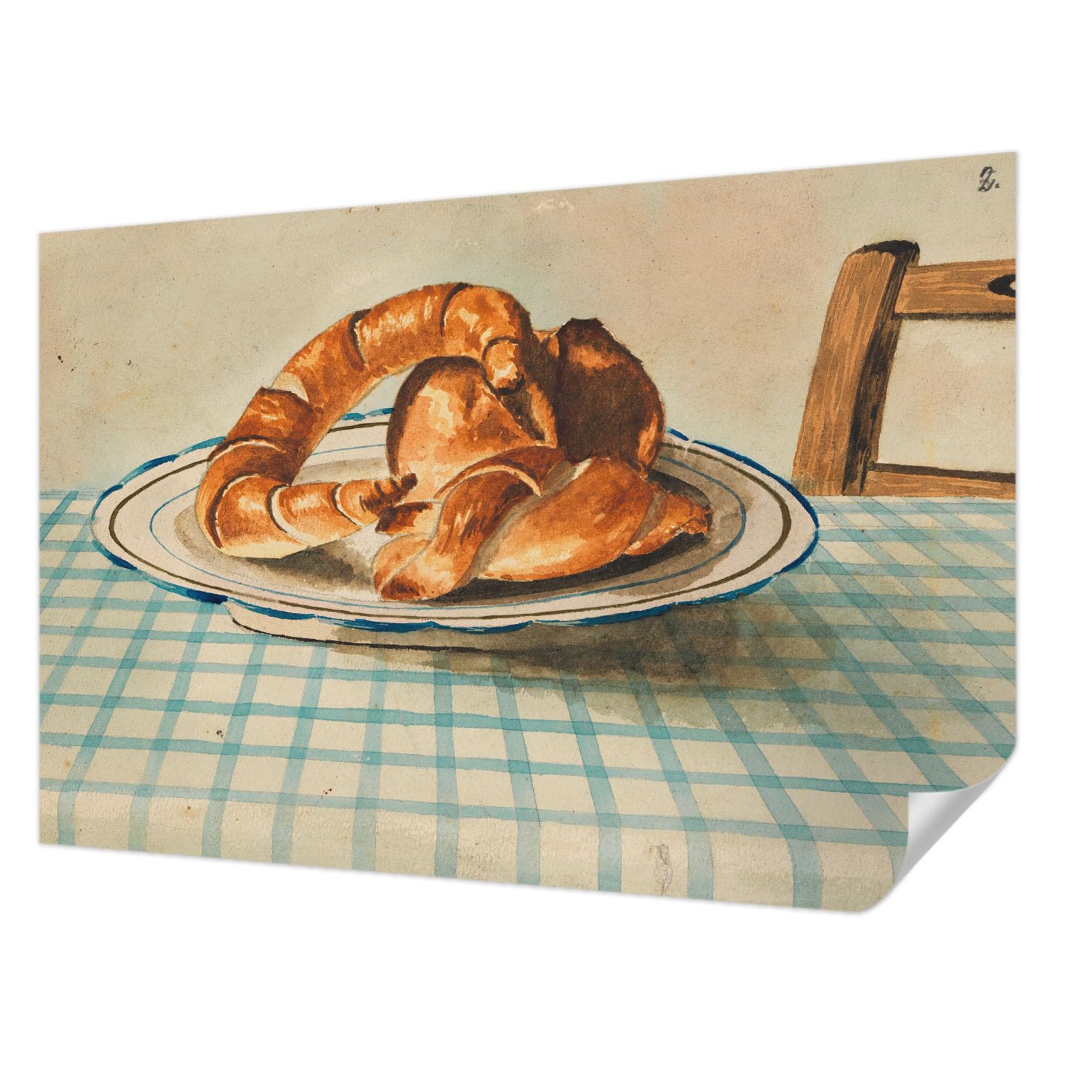 Papier peint adhésif lavable et résistant aux taches Tulup 104x70 cm motif pâtisseries maison