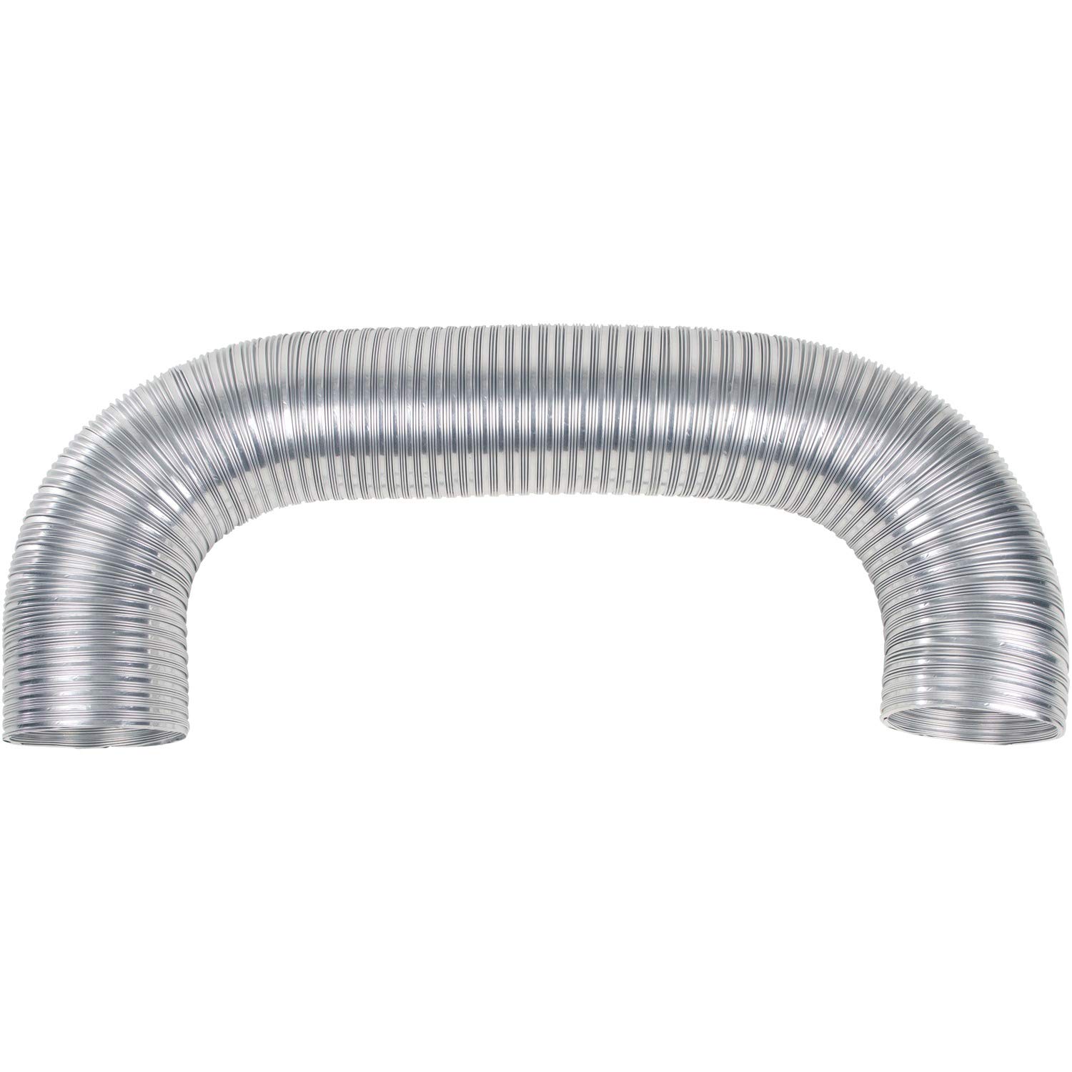 Deflecto Supurr-Flex Conducto De Ventilación De Aluminio Para Secadora, Flexible, Resistente Al Fuego, 4 Pulgadas De Diámetro X 8 Pies, Plateado (F0408B/4