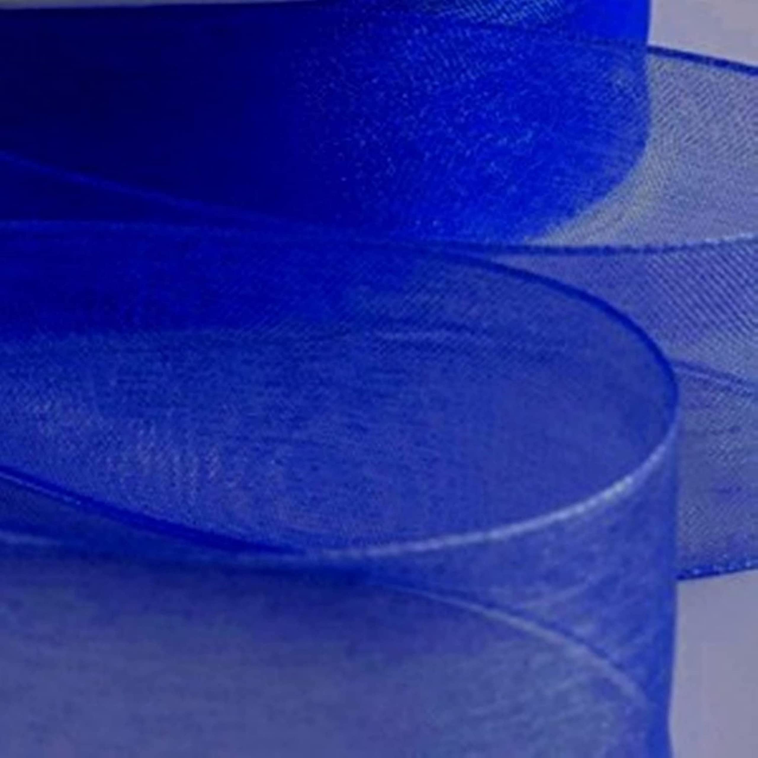 Gcs Blue Organza Ribbon 12Mm. For Gifts Wrap Sew Party, Decorations Events Dress Wedding Christmas Crafts, Bows Car, Floral Balloons Hairs, Diy, Bouquets, Cake More46 Meters / 50 Yards Rolls