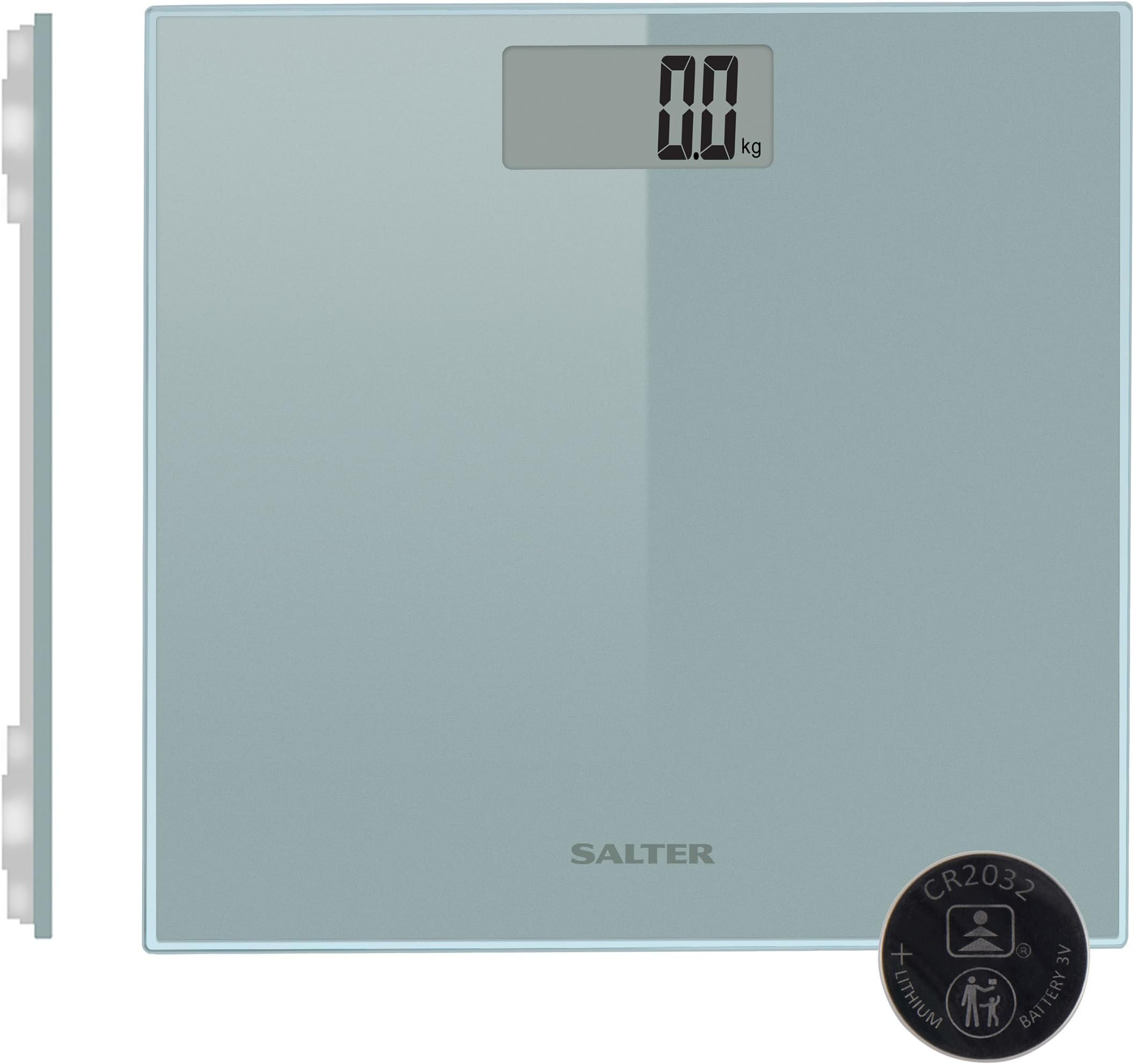 Digital Bathroom Scale - Body Weight Scales for People, Ultimate Accuracy, 180kg, Large Ultra Slim Platform, High Precision, Tap to Start, (Stone/Kgs/Lbs), 1 x CR2032 Battery Included, Silver