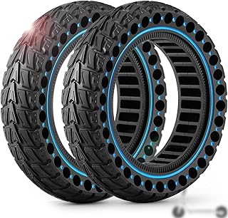 Monuary 2 x Tubeless Tyres 60/70-6.5, E Scooter Solid Rubber Tyres 10 x 2.50-6.5, Tyres 10 x 2.5 Solid Rubber for E Scooter Ninebot G30/G30D/G30E/G30LP/G30 Max