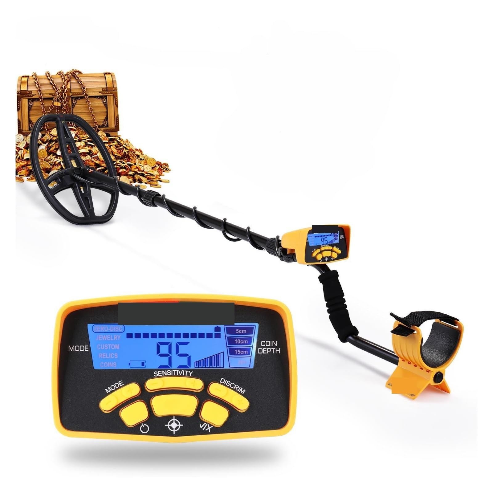Wykrywacz metalu, Profesjonalny wykrywacz metali MD 6450 z podświetlanym wyświetlaczem cyfrowym Gold Digger Underground Long Range(MD-6350)