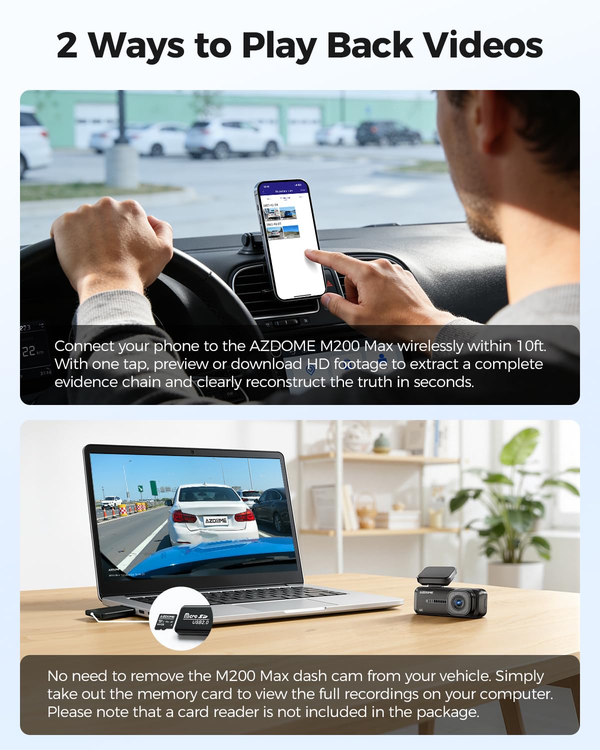 Amazon.com: AZDOME 4K Dash Cam Front, Voice Control Dash Camera