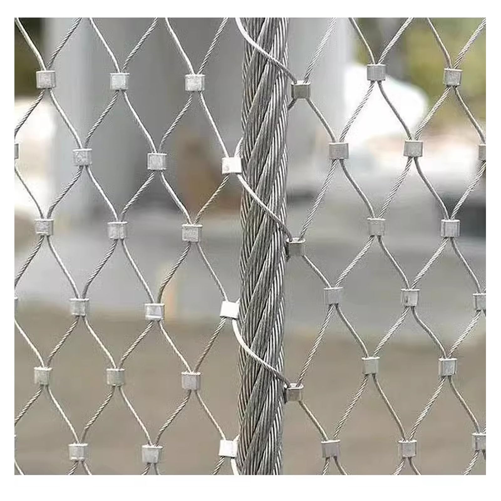 Câble métallique flexible en maille de type X antichute pour clôture de jardin robuste