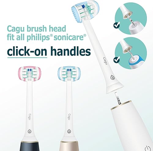 Miniatura 5 de Cagu Cabezales de cepillo de dientes de tres caras con cepillo de lengua compatible con cabezal de cepillo de repuesto Philips Sonicare, cabezal de