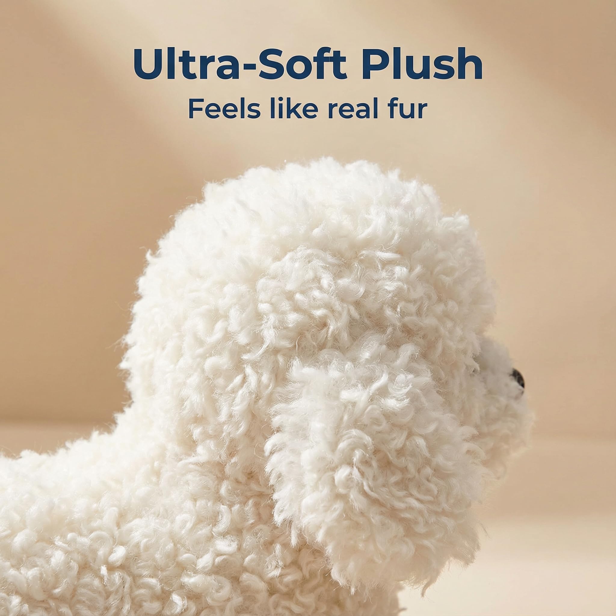 CU-MATE Peluche a forma di barboncino, giocattolo realistico per cani, adorabile cuscino da abbracciare per dormire per bambini e amici