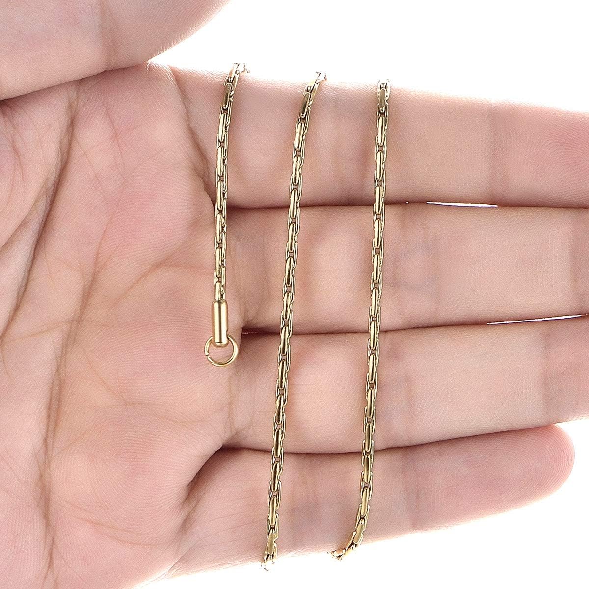 Gold Plated Thin Chain for Women, 14K Gold Plated 1.8mm Surgical Stainless Steel Chain Neclace for Men and Women - Image 2