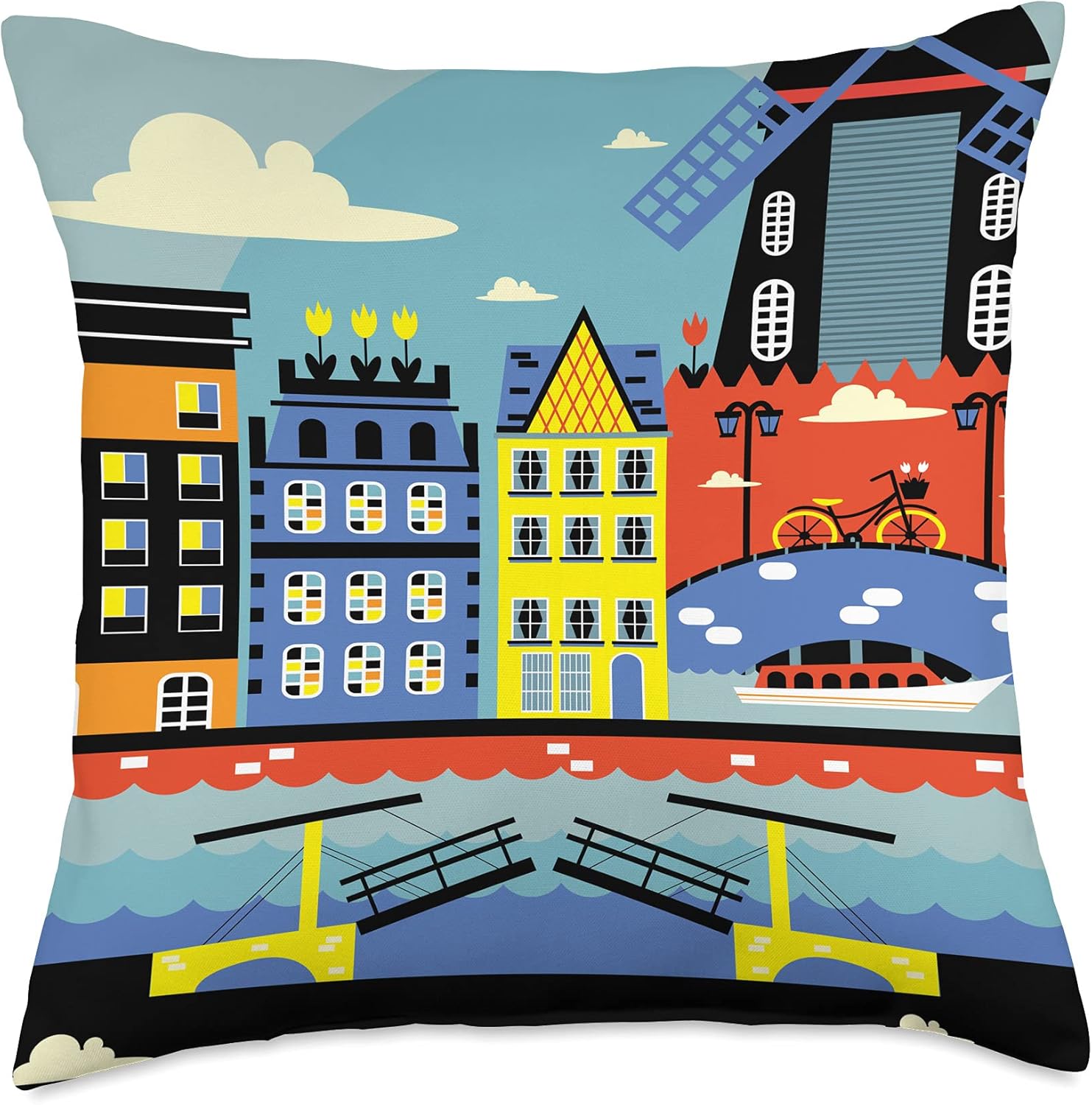 Bedding Multicolor Architecture City Designs & Accessories Retro