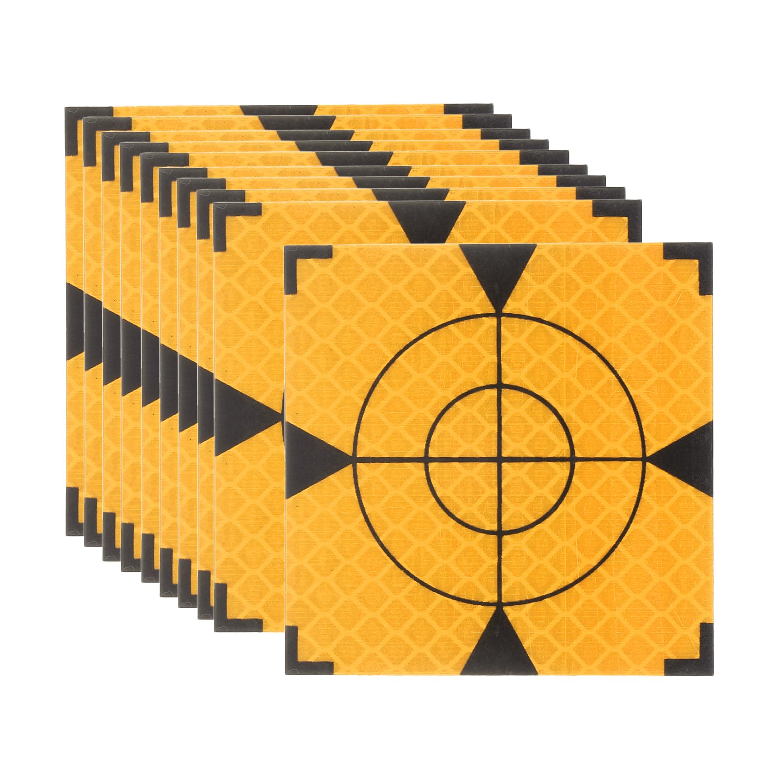 PATIKIL Survey Reflector Target (60x60mm, Yellow)(50 Pcs) Self-Adhesive Reflective Sheet Surveying Target Mark Tape, Suit for Total Station/Ship Inspection/Tunnel Measure